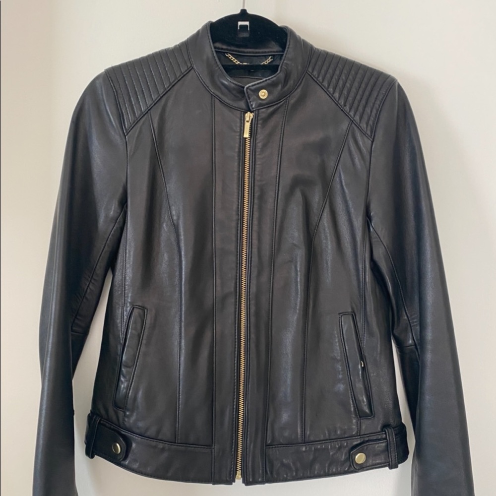 Leather moto jacket